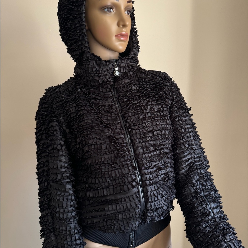 Fendi Black Textured Teddy Jacket
